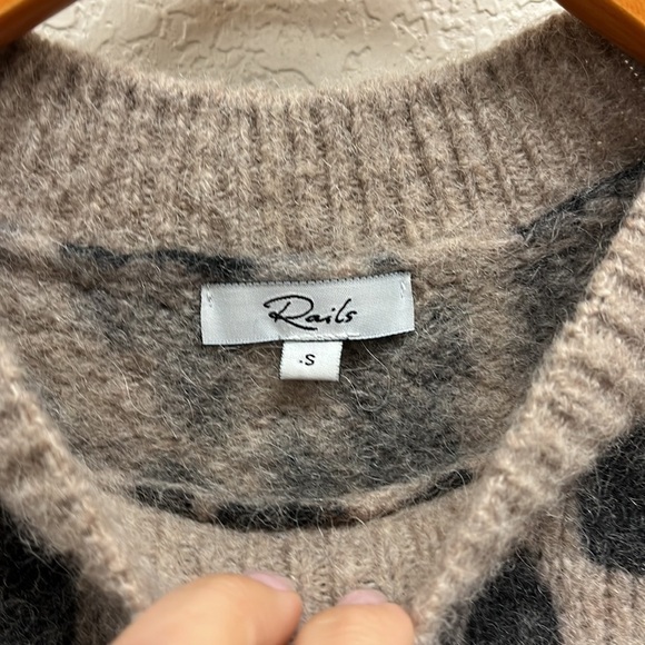 Rails Lana Leopard Print Sweater S Wool Alpaca Blend - Picture 3 of 5
